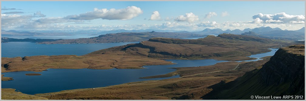 Loch Leathan and the Isle of Raasay from the Storr, Isle of Skye.