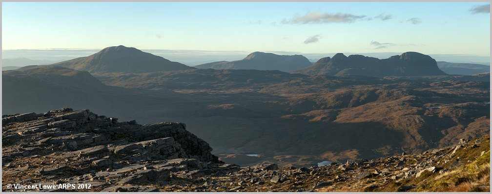 Canisp, Cul Mor and Suilven from Spidean Coinich, Quinag, Sutherland.